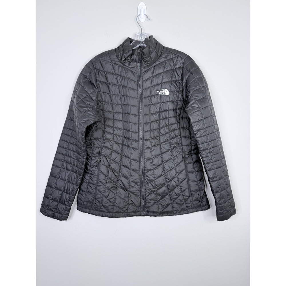 The North Face ThermoBall Eco Trekker Jacket Womens Large Black Full-Zip EUC